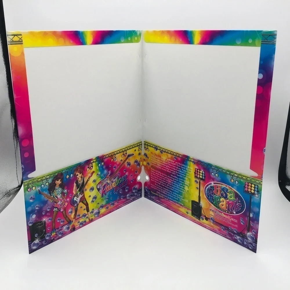 LISA Frank Folder Rainbow Rockers 2014 New Unused Two Pocket Multicolor 9”x12”
